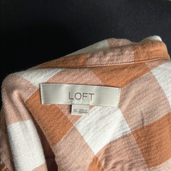 Loft Plaid Checkered Button Down Top Size XS - Picture 6 of 6